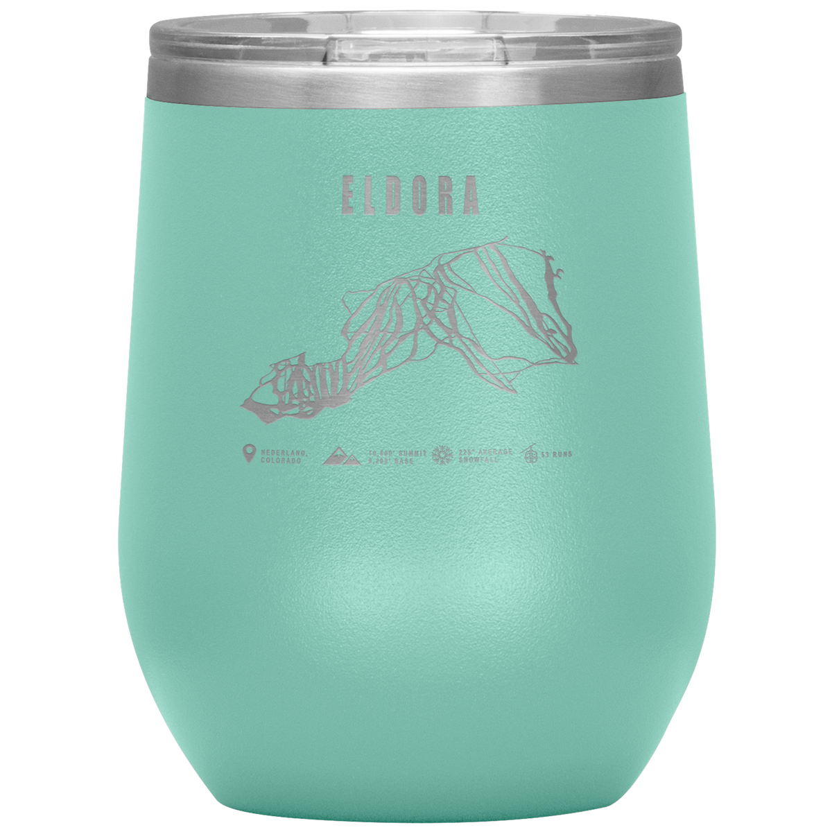 Eldora Colorado Ski Trail Map Wine 12oz Tumbler - Powderaddicts