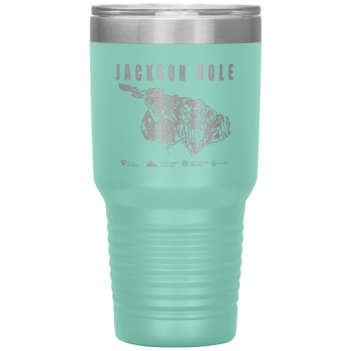 Jackson Hole Wyoming Ski Trail Map 30oz Tumbler - Powderaddicts
