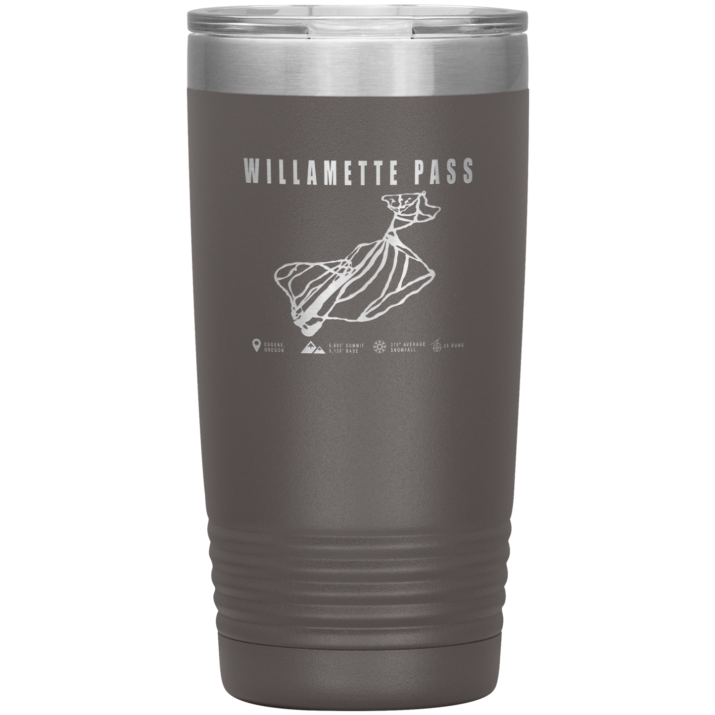 Willamette Pass, Oregon Ski Trail Map 20oz Tumbler - Powderaddicts