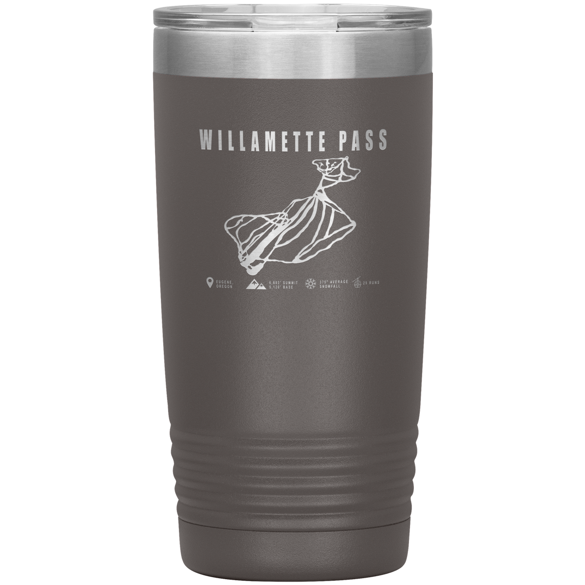 Willamette Pass, Oregon Ski Trail Map 20oz Tumbler - Powderaddicts