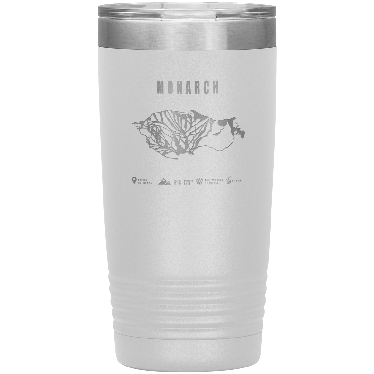 Monarch Colorado Ski Trail Map 20oz Tumbler - Powderaddicts