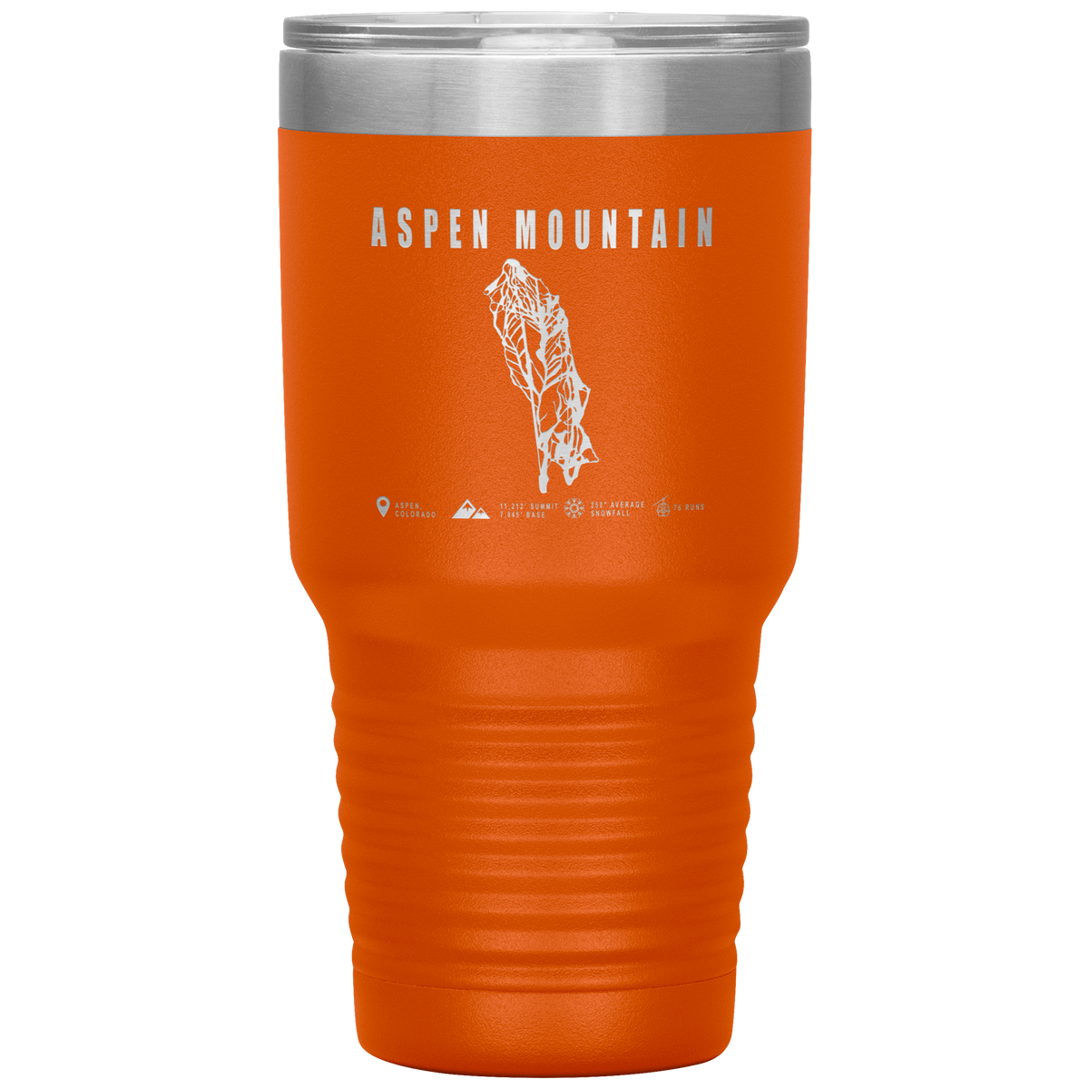 Aspen Mountain Colorado Ski Trail Map 30oz Tumbler - Powderaddicts
