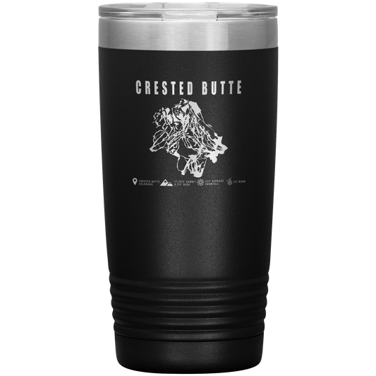 Crested Butte Colorado Ski Trail Map 20oz Tumbler - Powderaddicts