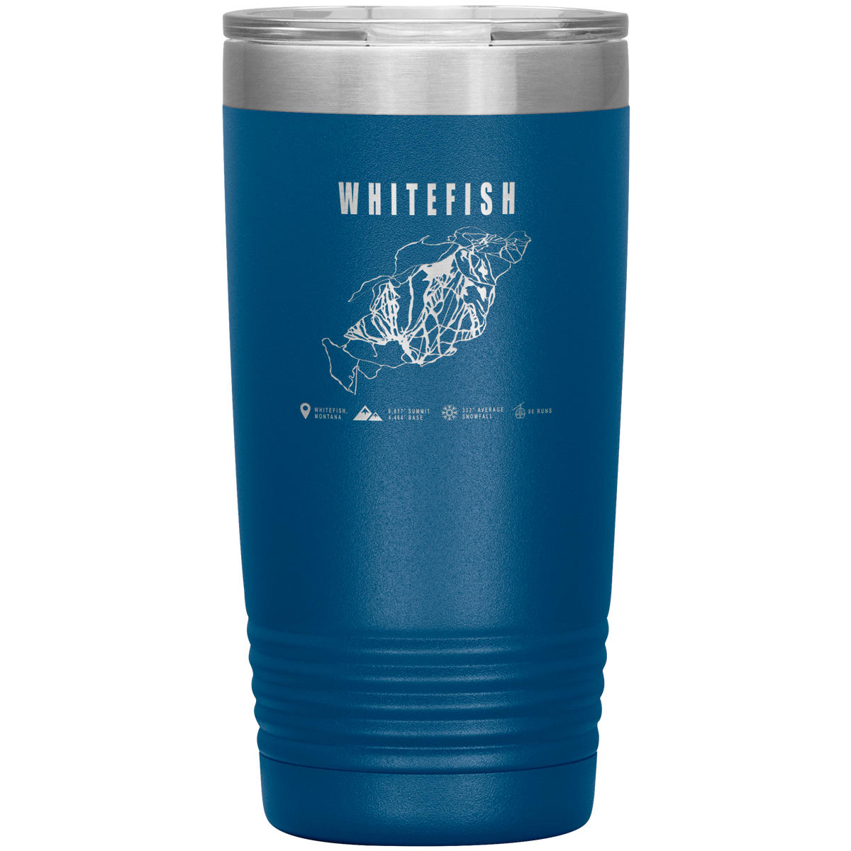 Whitefish Montana Ski Trail Map 20oz Tumbler - Powderaddicts