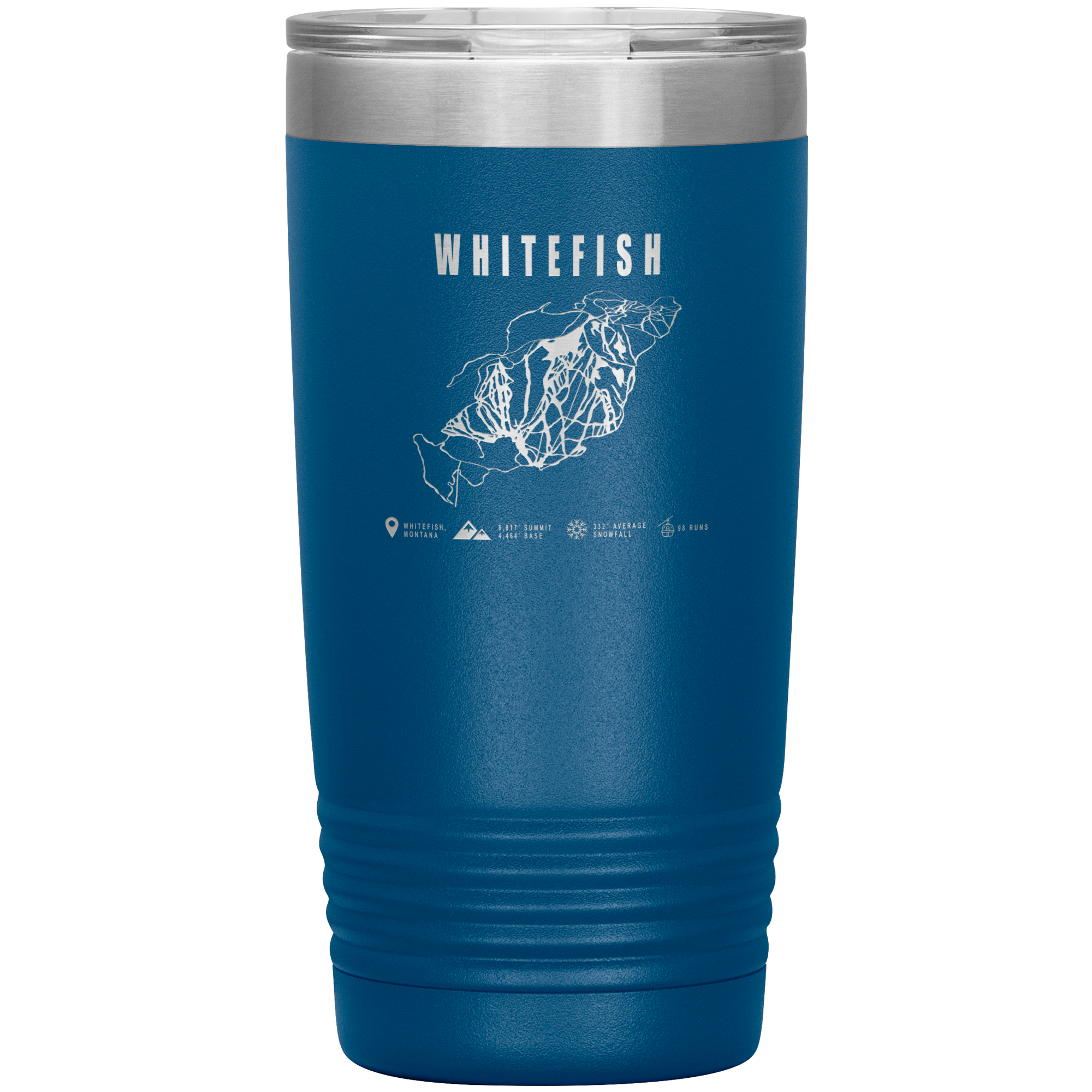 Whitefish Montana Ski Trail Map 20oz Tumbler - Powderaddicts