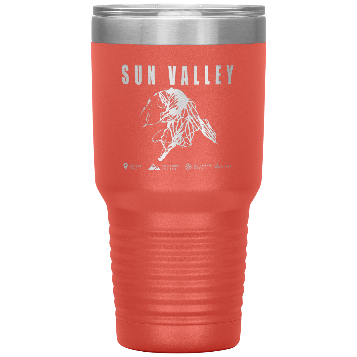 Sun Valley Idaho Ski Trail Map 30oz Tumbler - Powderaddicts