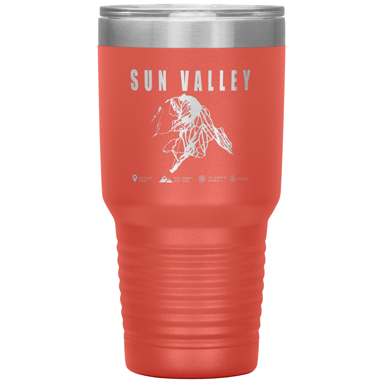 Sun Valley Idaho Ski Trail Map 30oz Tumbler - Powderaddicts
