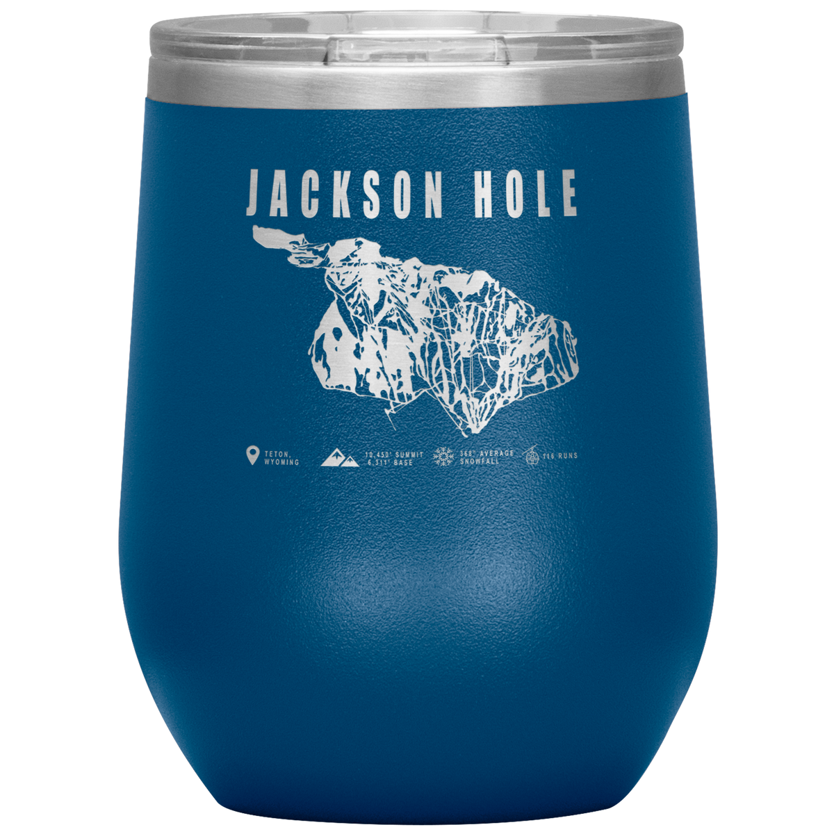 Jackson Hole Wyoming Ski Trail Map Wine 12oz Tumbler - Powderaddicts