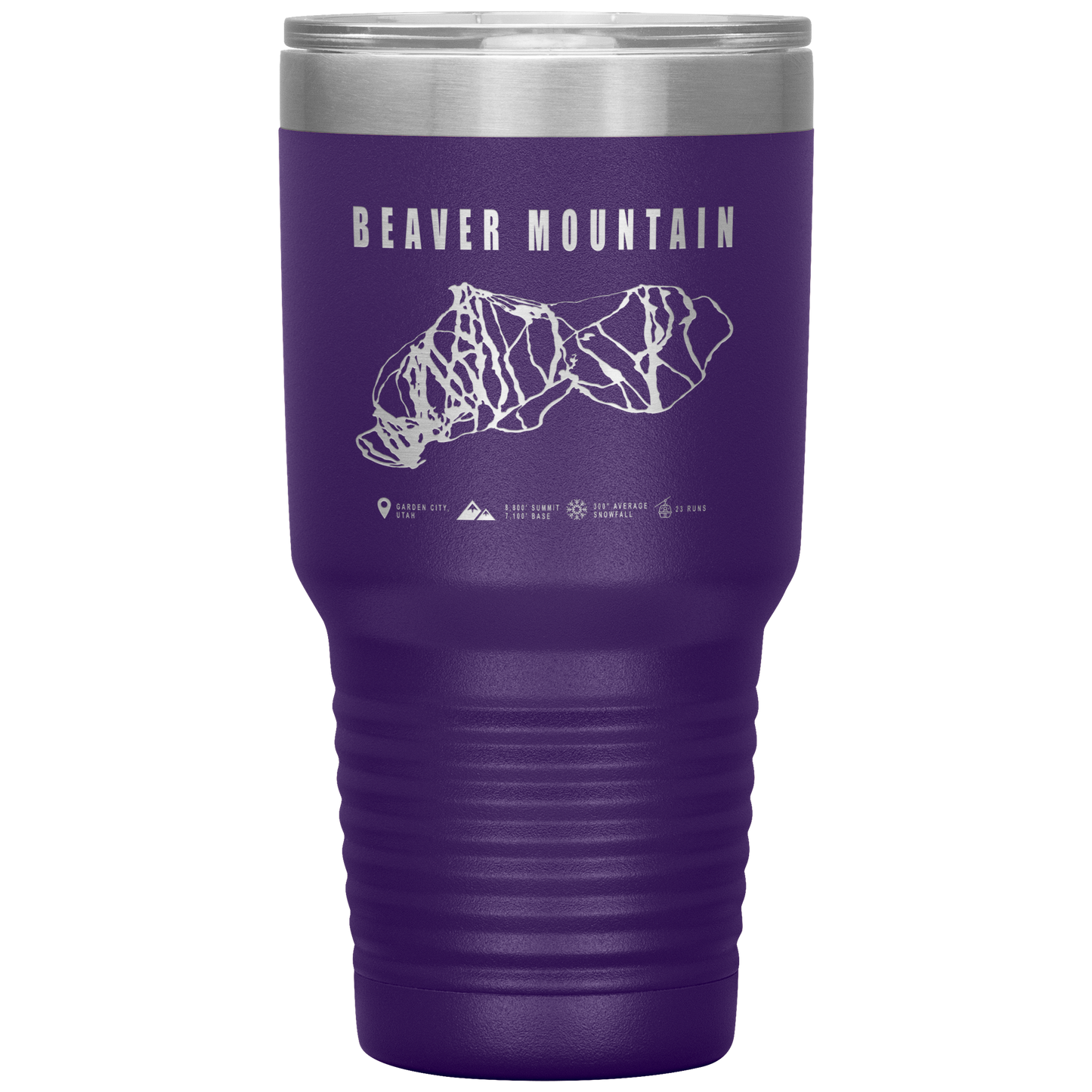 Brian Head,Utah Ski Trail Map 30oz Tumbler - Powderaddicts