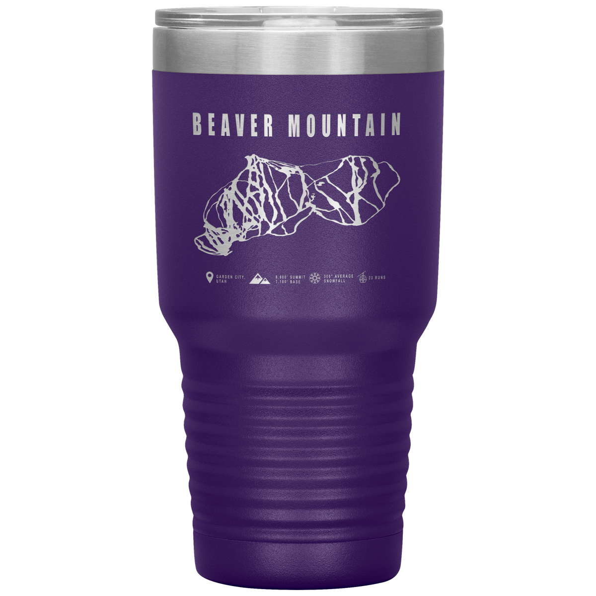 Brian Head,Utah Ski Trail Map 30oz Tumbler - Powderaddicts