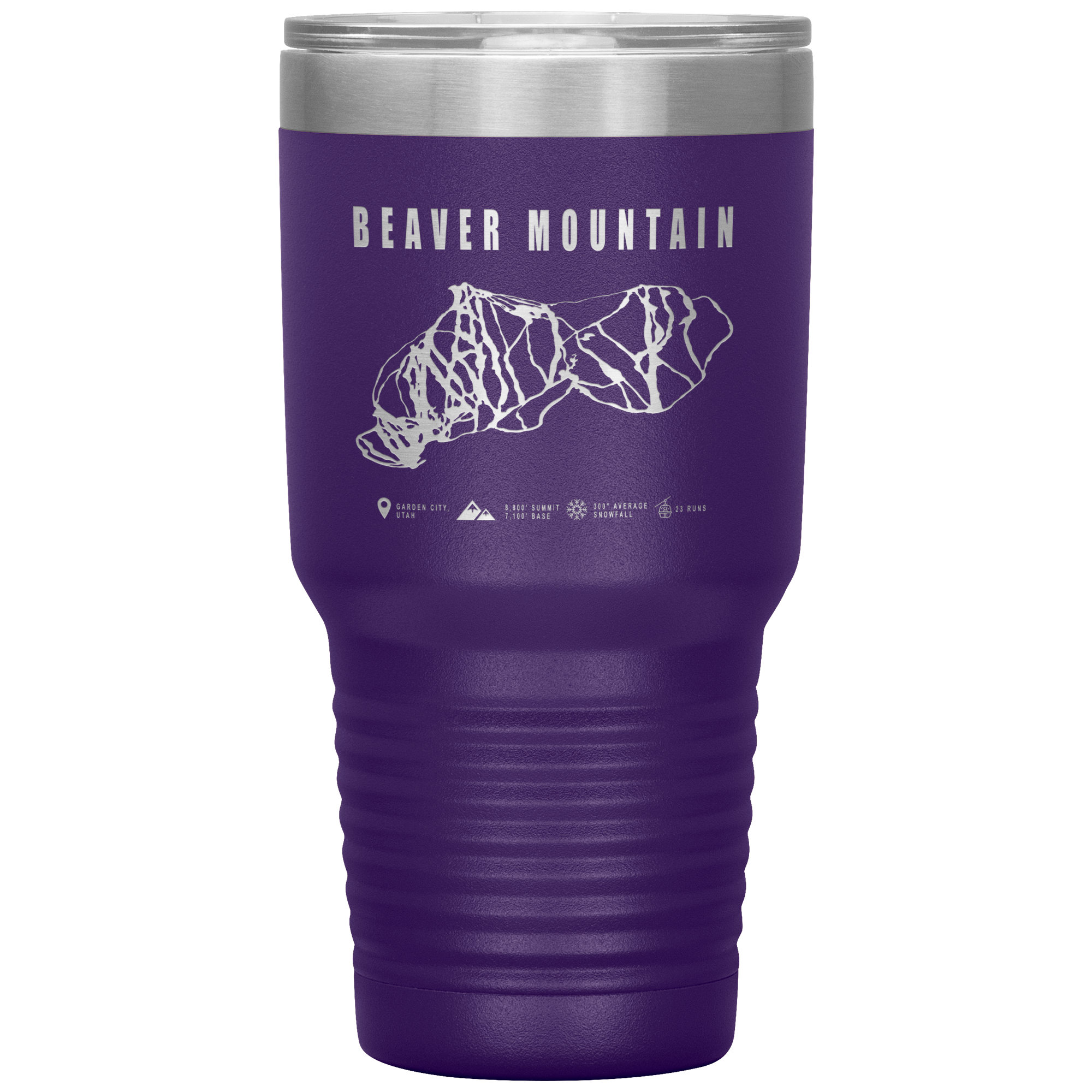 Brian Head,Utah Ski Trail Map 30oz Tumbler - Powderaddicts
