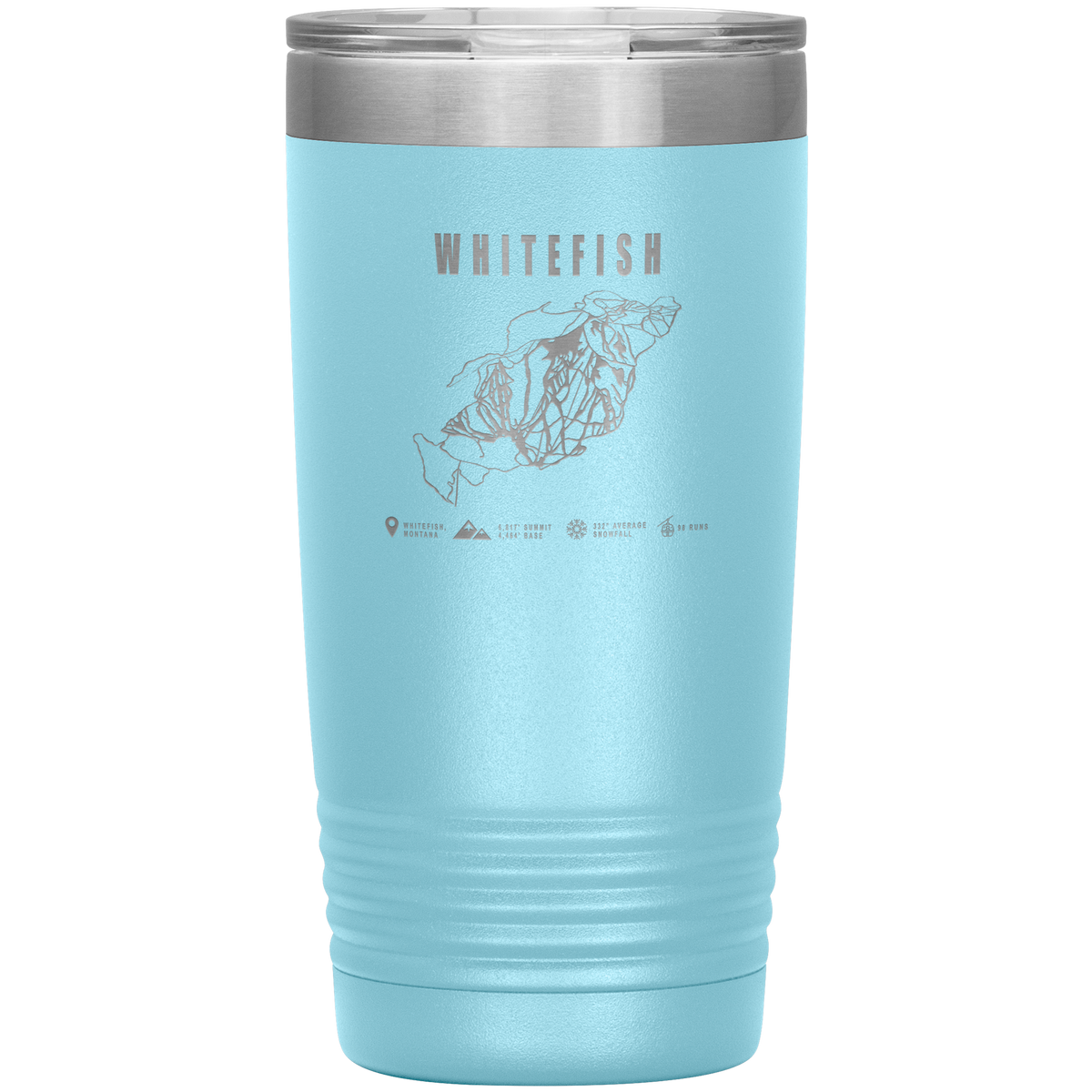 Whitefish Montana Ski Trail Map 20oz Tumbler - Powderaddicts