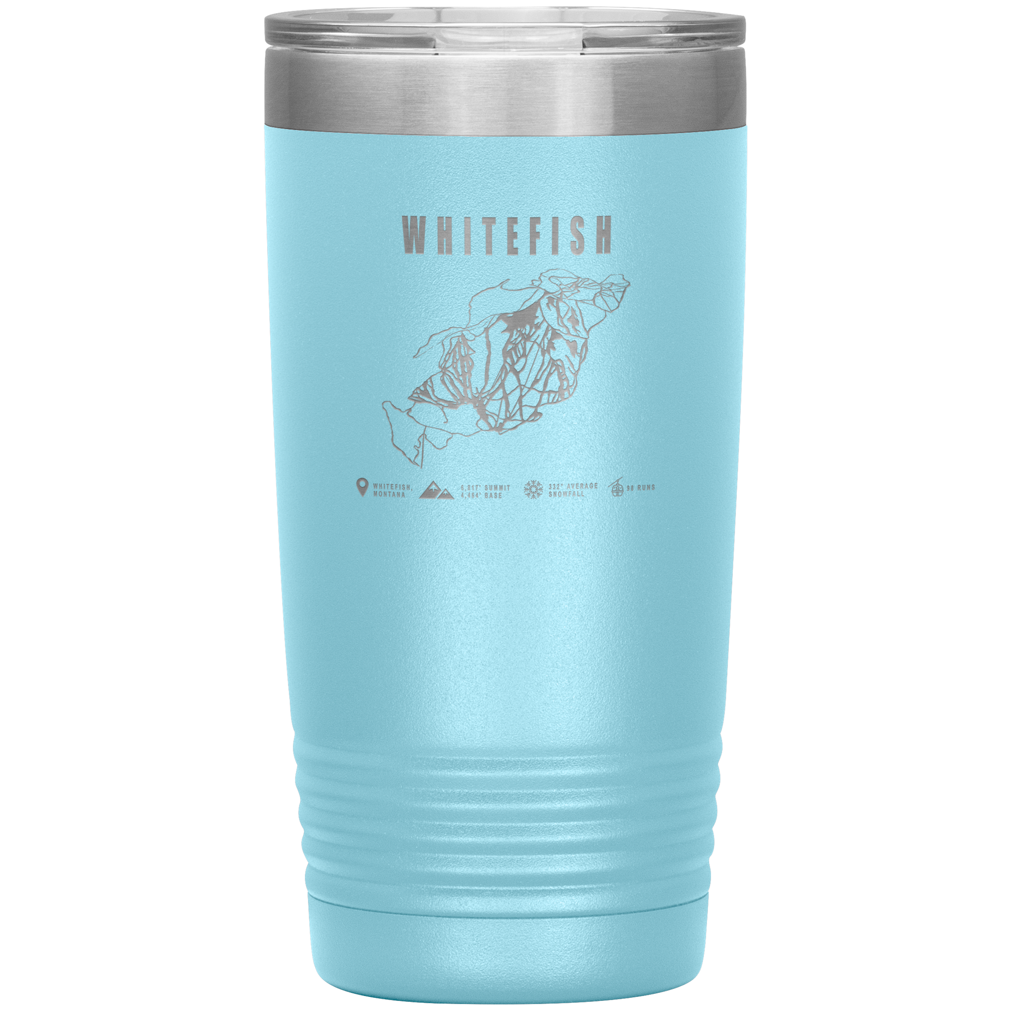 Whitefish Montana Ski Trail Map 20oz Tumbler - Powderaddicts