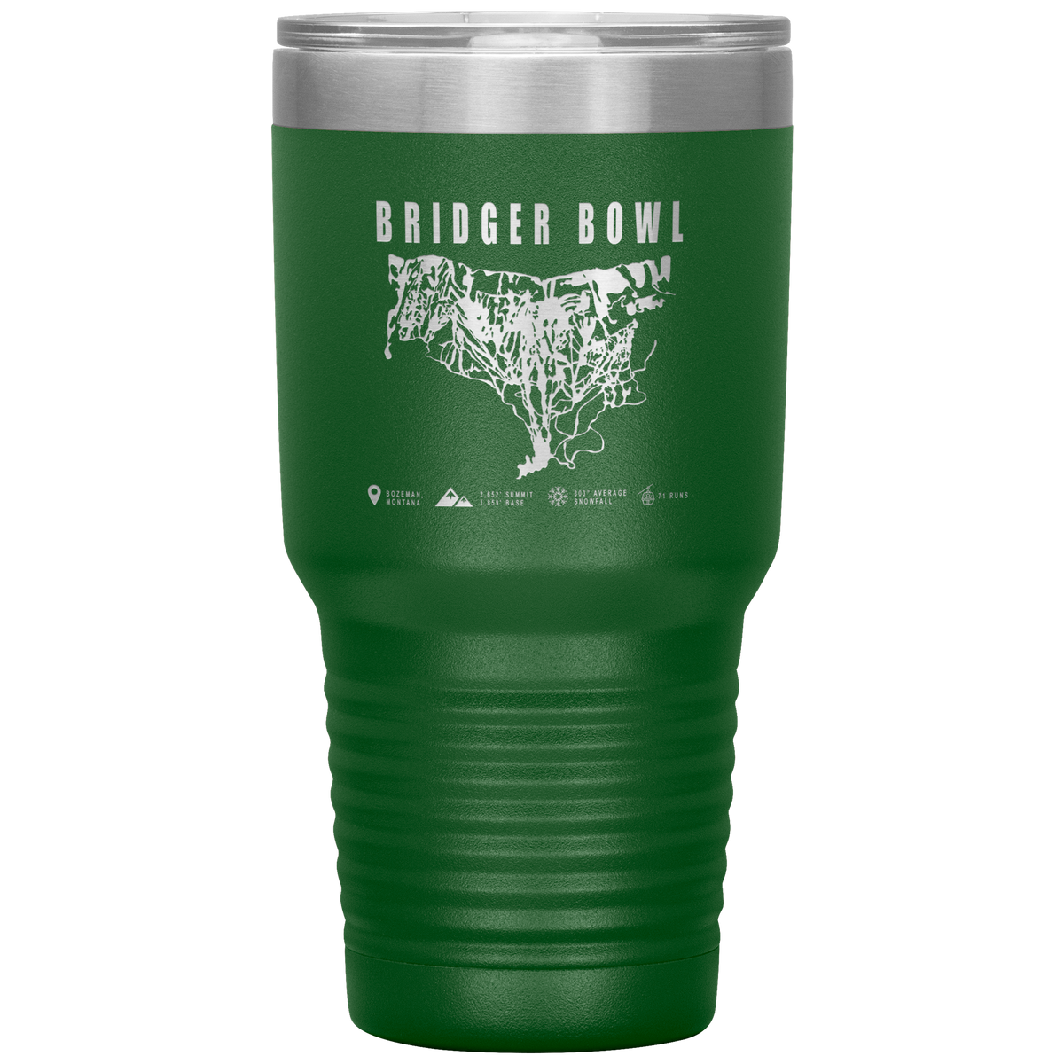 Bridger Bowl Montana Ski Trail Map 30oz Tumbler - Powderaddicts