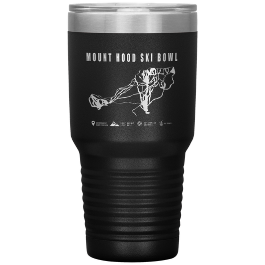 Mount Hood Ski Bowl, Oregon Ski Trail Map 30oz Tumbler - Powderaddicts