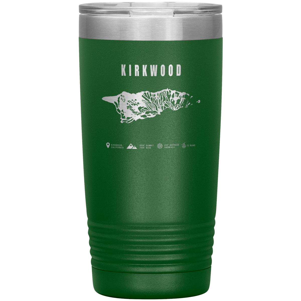 Kirkwood, California Ski Trail Map 20oz Tumbler - Powderaddicts