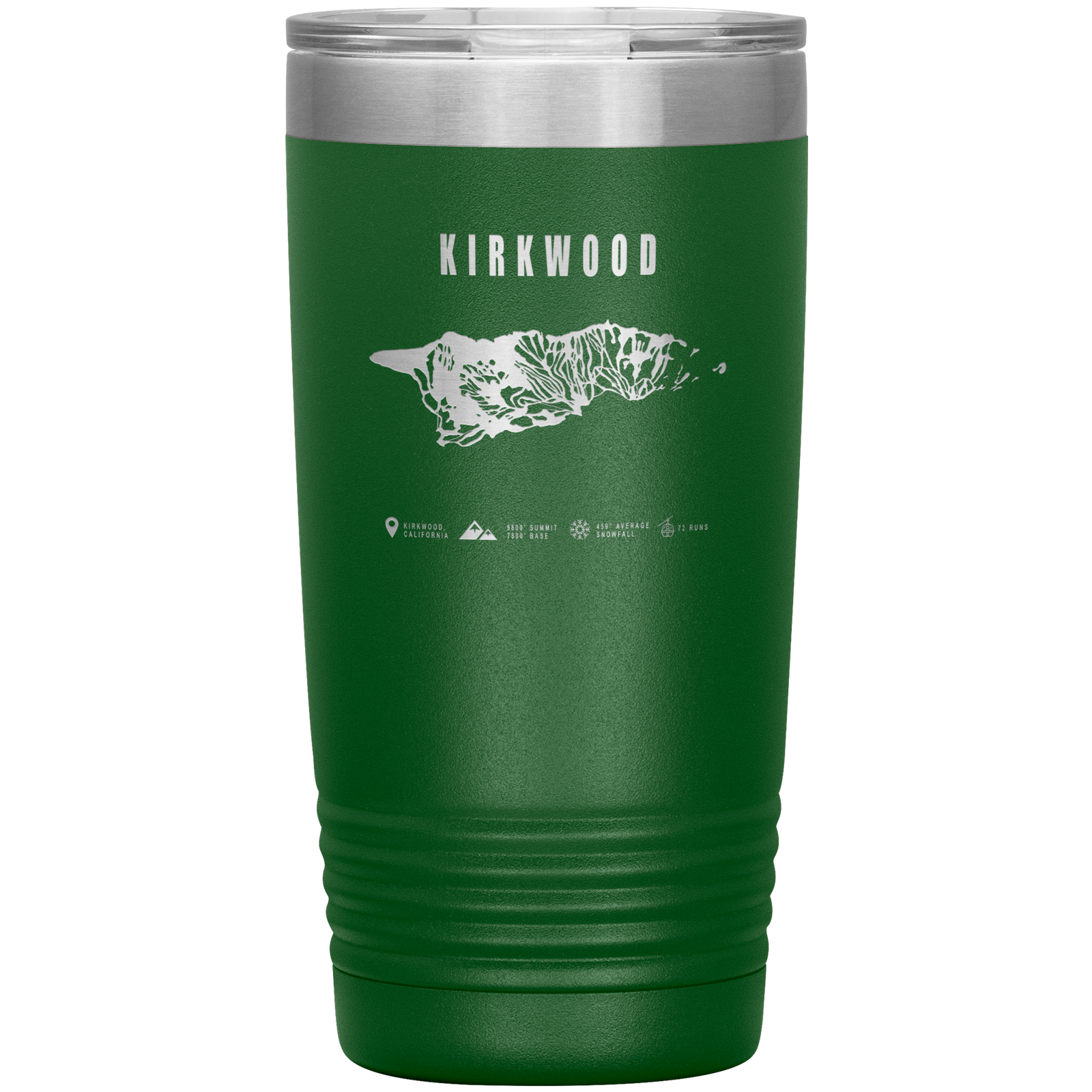 Kirkwood, California Ski Trail Map 20oz Tumbler - Powderaddicts
