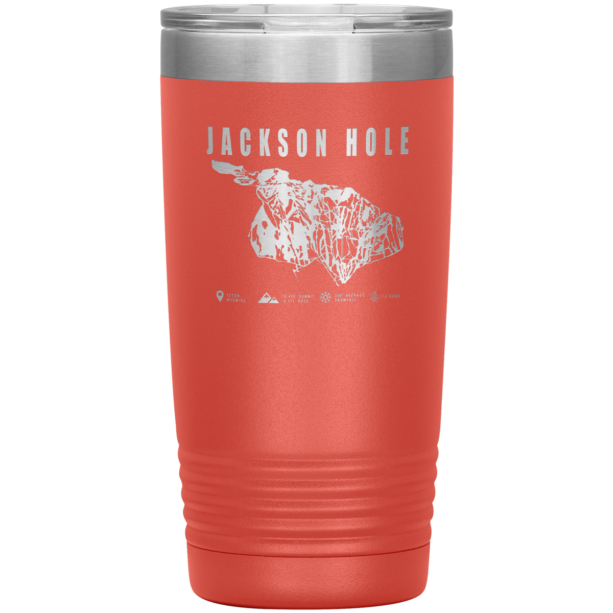 Jackson Hole Wyoming Ski Trail Map 20oz Tumbler - Powderaddicts