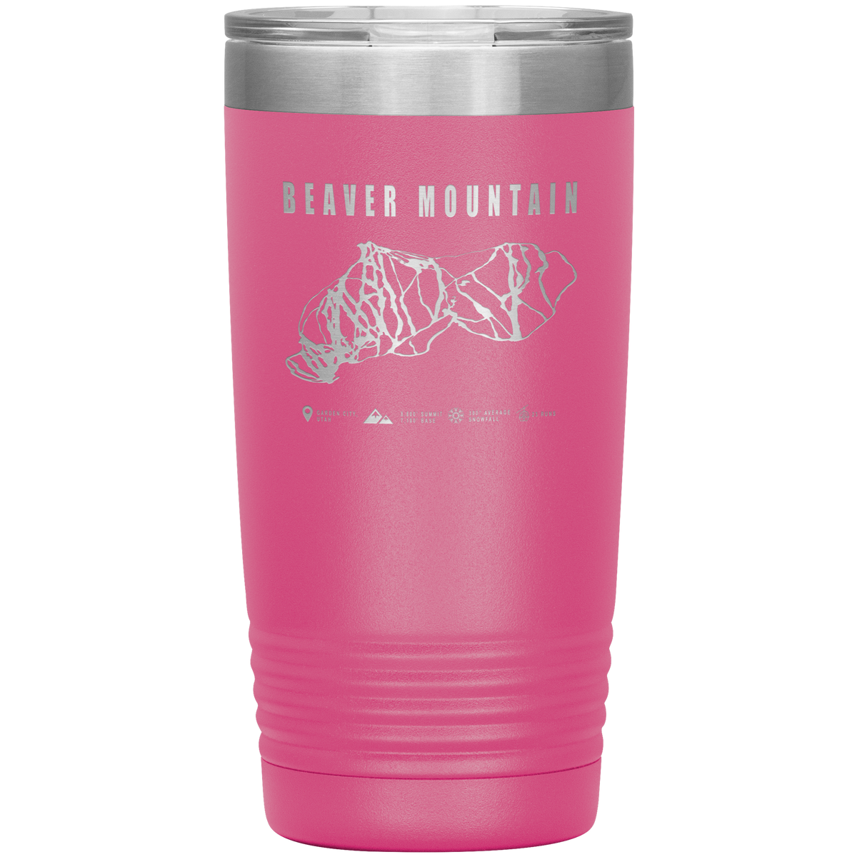 Beaver Mountain,Utah Ski Trail Map 20oz Tumbler - Powderaddicts