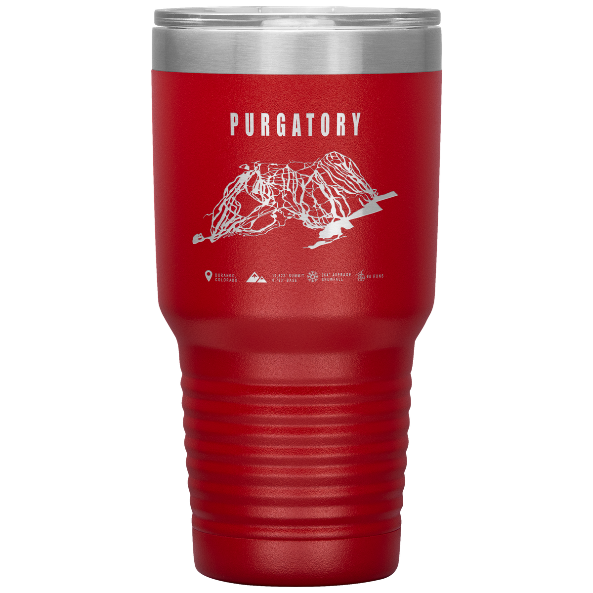 Purgatory Colorado Ski Trail Map 30oz Tumbler - Powderaddicts