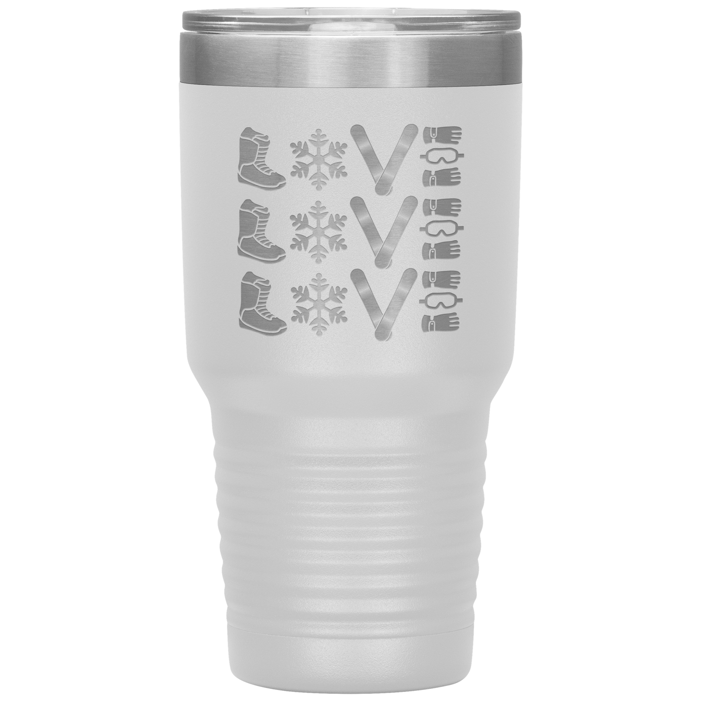 Triple LOVE Snowboard 30oz Laser Etched Tumbler - Powderaddicts