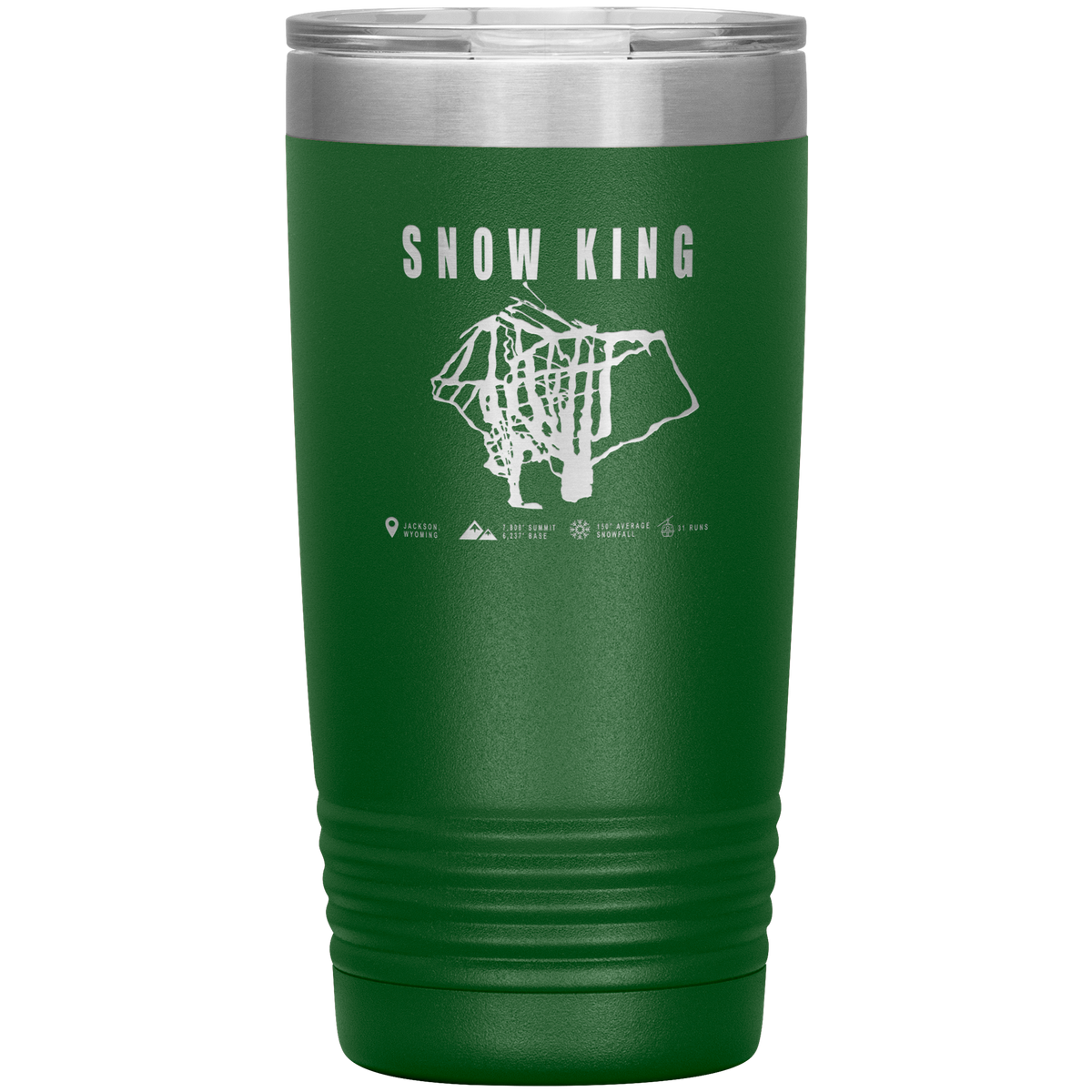 Snow King Wyoming Ski Trail Map 20oz Tumbler - Powderaddicts