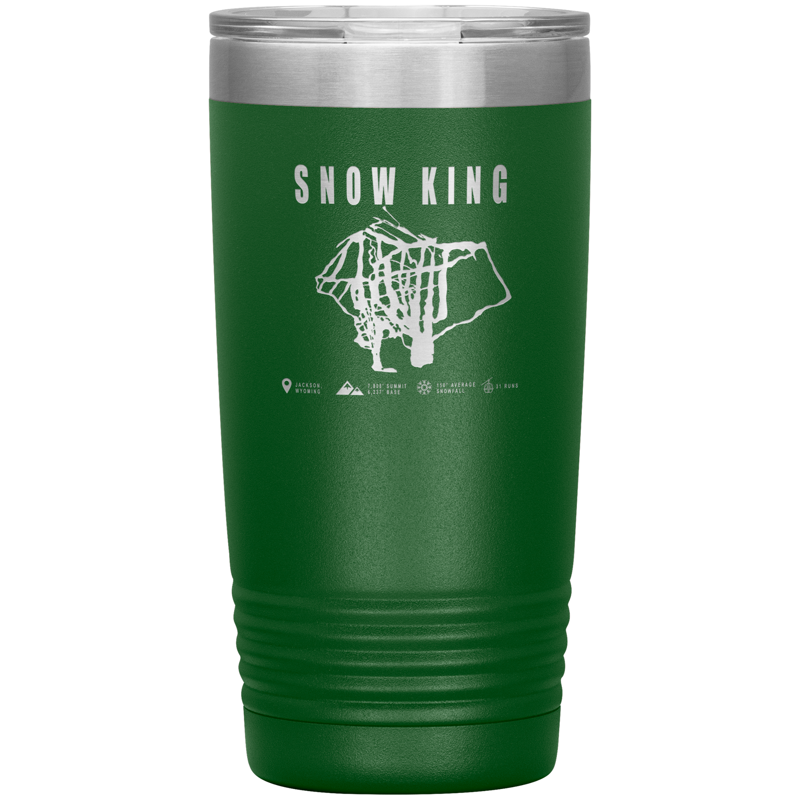 Snow King Wyoming Ski Trail Map 20oz Tumbler - Powderaddicts