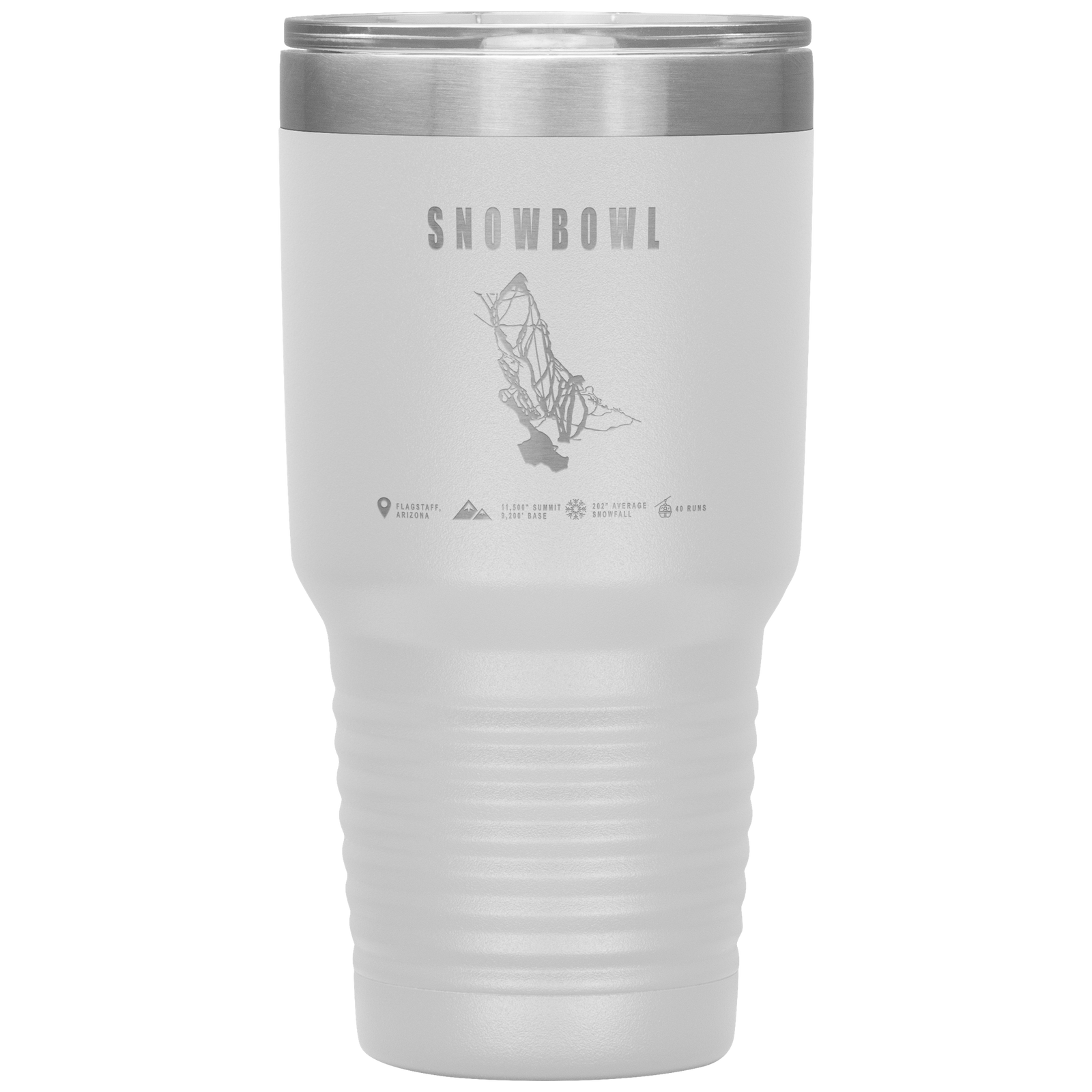 Snowbowl, Arizona Ski Trail Map 30oz Tumbler - Powderaddicts