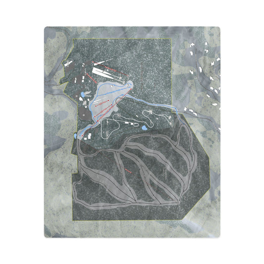 Olympic Park, Utah Ski Resort Map Printed Beach Towel - Powderaddicts