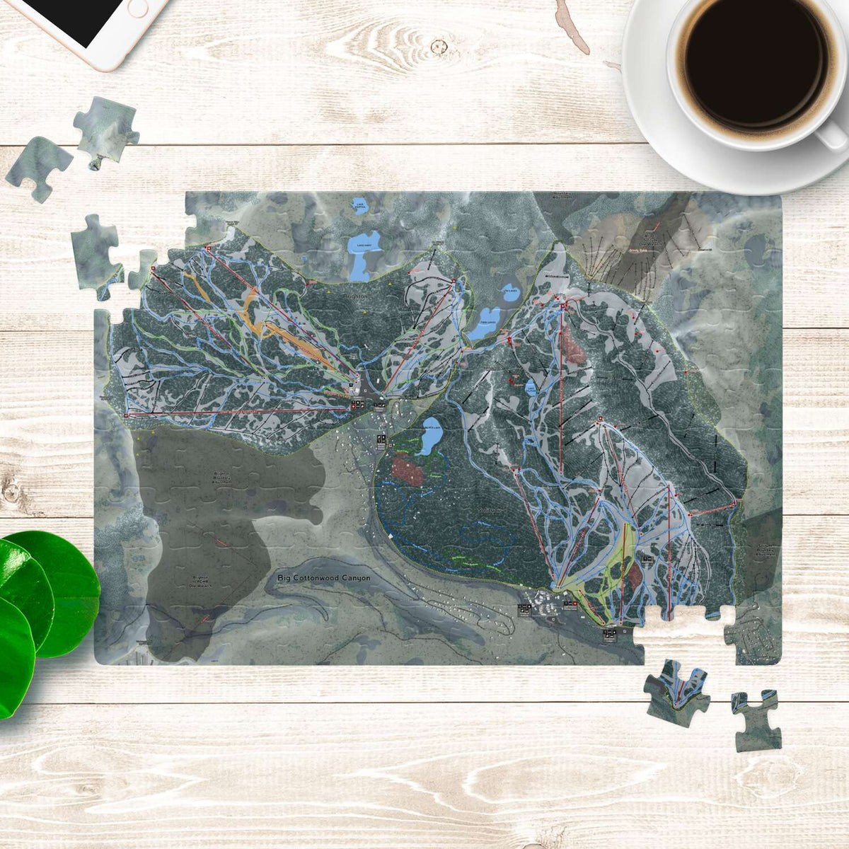Big Cottonwood, Utah Ski Trail Map puzzle - Powderaddicts