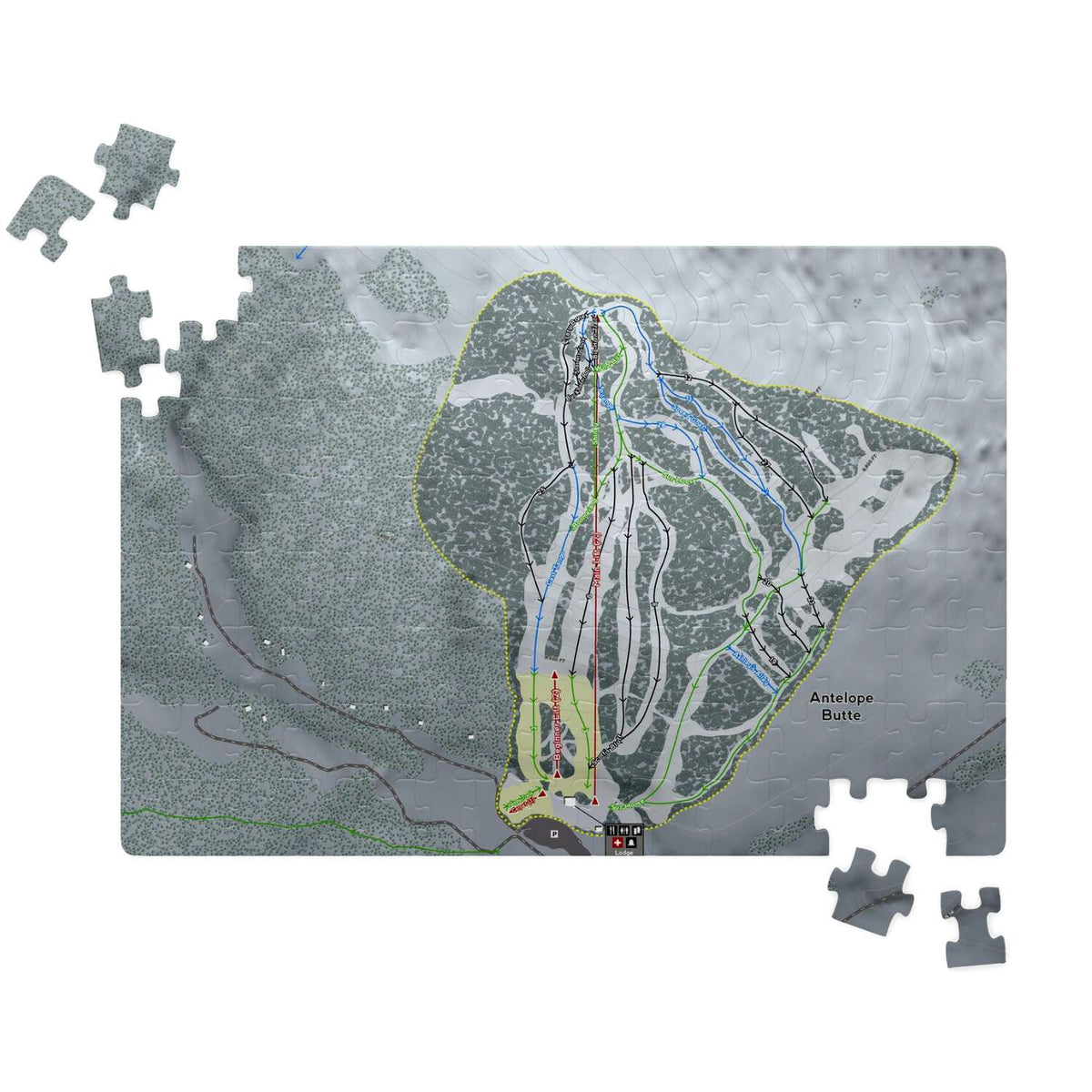 Antelope Butte Wyoming Ski Trail Map Puzzle - Powderaddicts