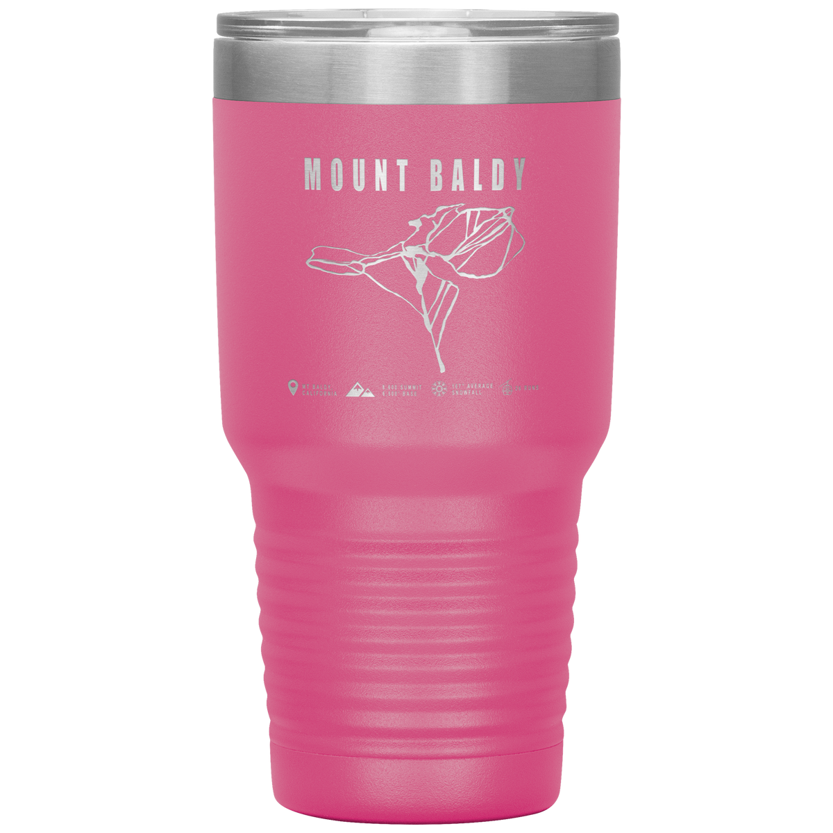 Mount Baldy, California Ski Trail Map 30oz Tumbler - Powderaddicts