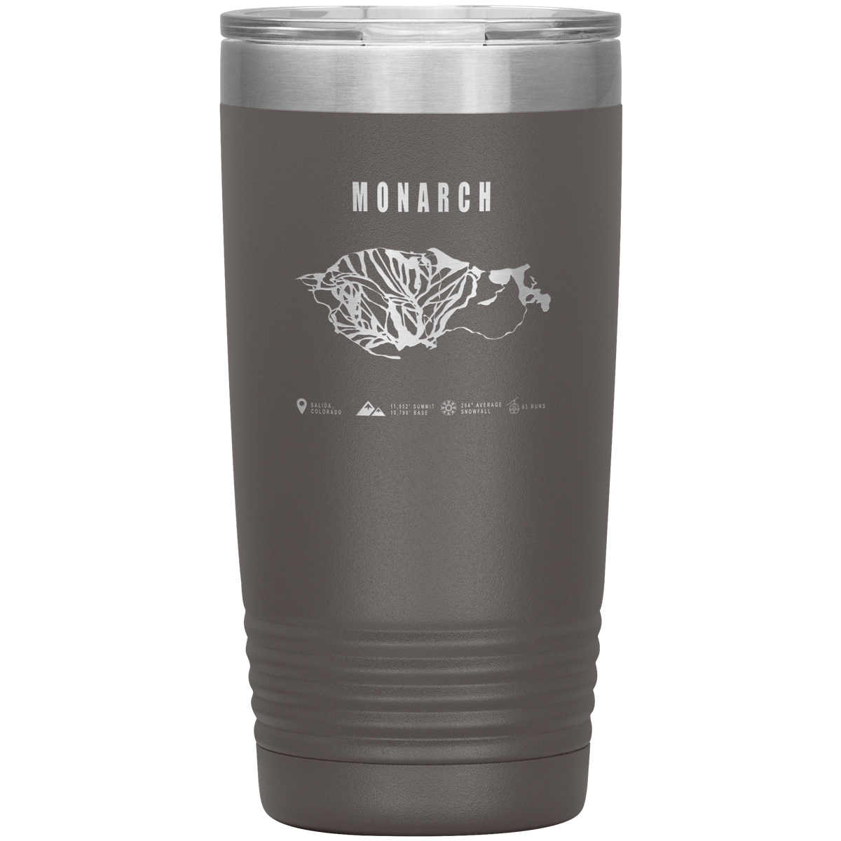 Monarch Colorado Ski Trail Map 20oz Tumbler - Powderaddicts