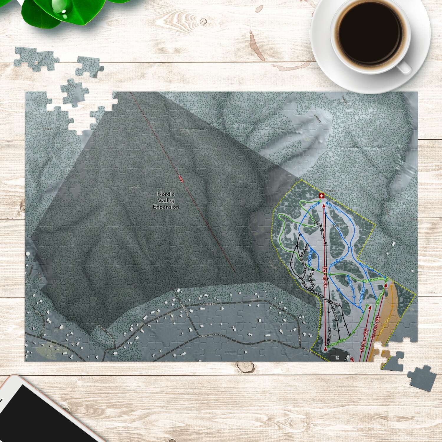 Nordic Valley, Utah Ski Trail Map puzzle - Powderaddicts