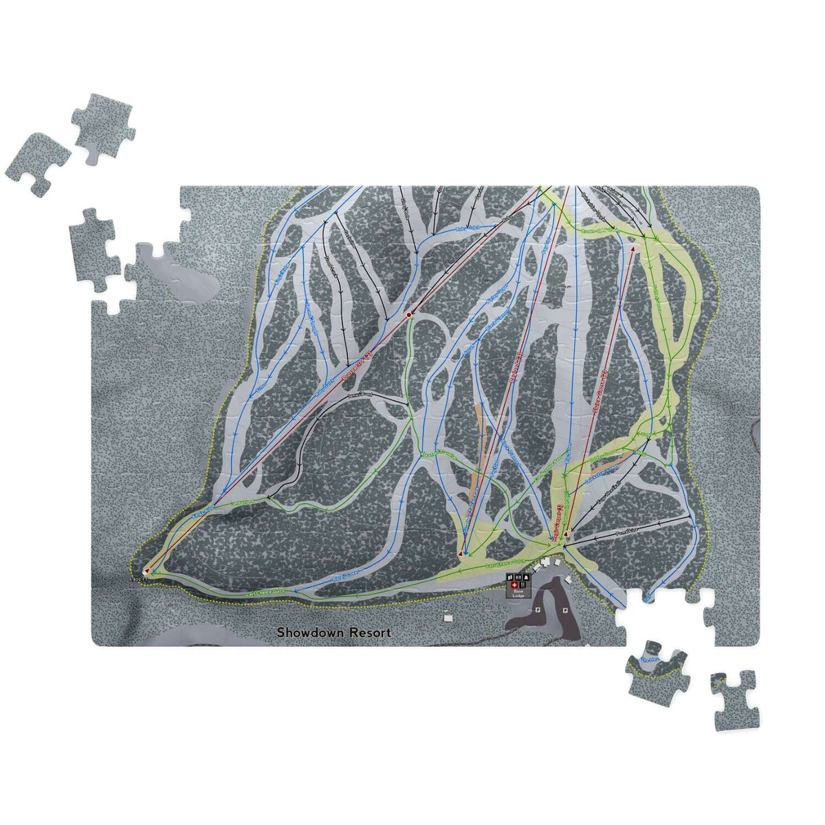 Showdown, Montana Ski Trail Map Puzzle - Powderaddicts