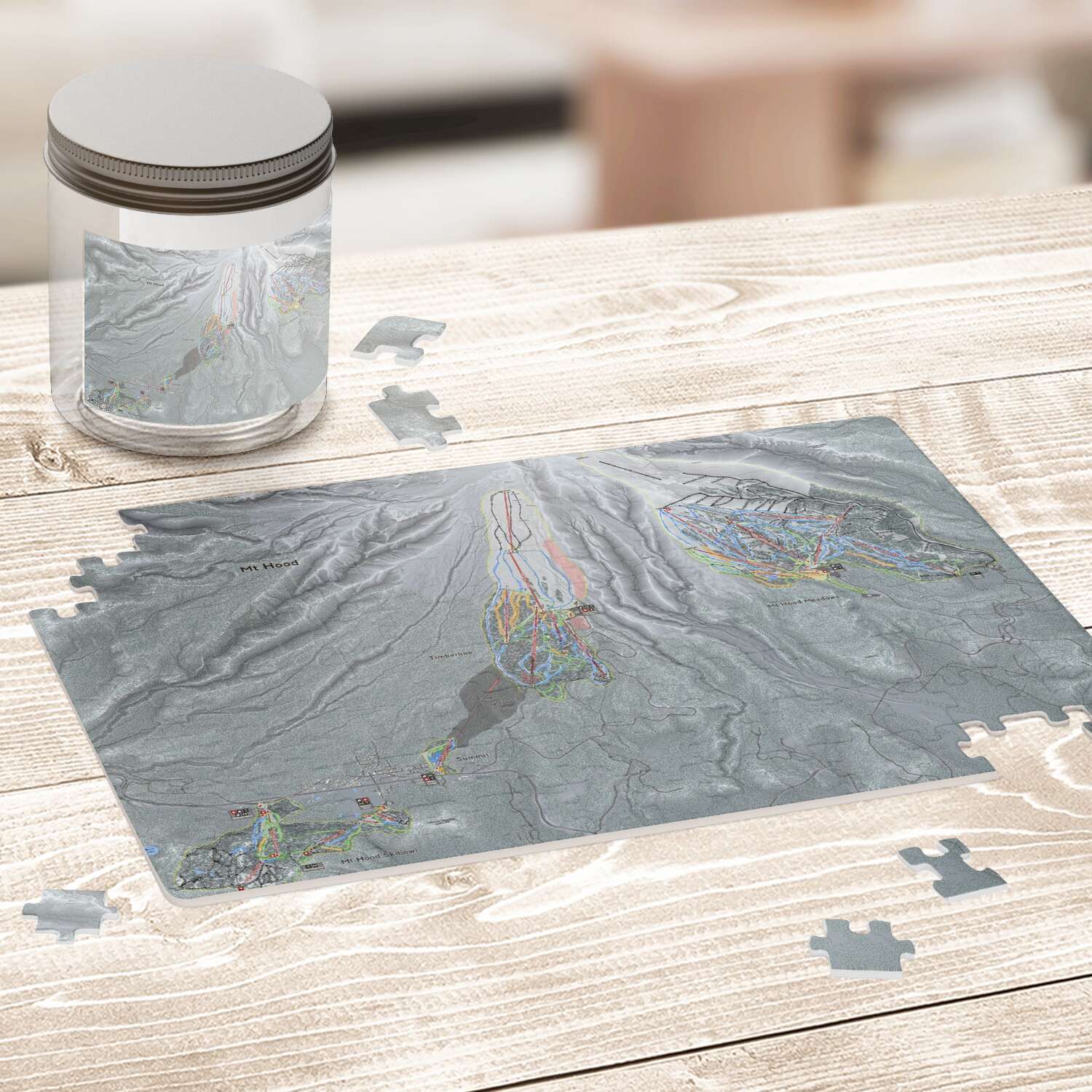 Mt Hood Oregon Ski Trail Map Puzzle - Powderaddicts