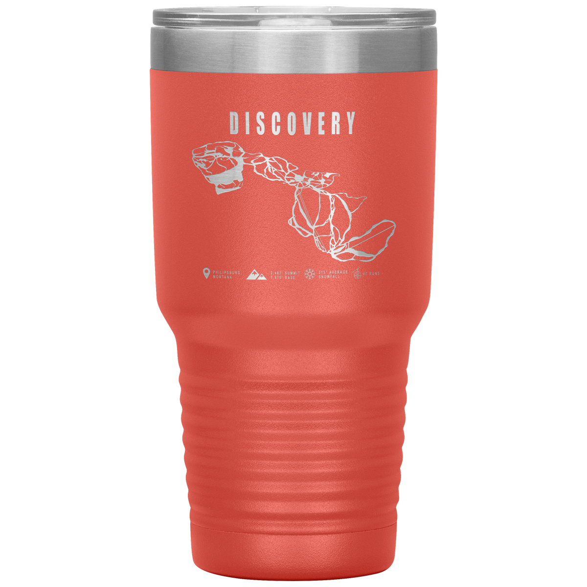 Discovery Montana Ski Trail Map 30oz Tumbler - Powderaddicts