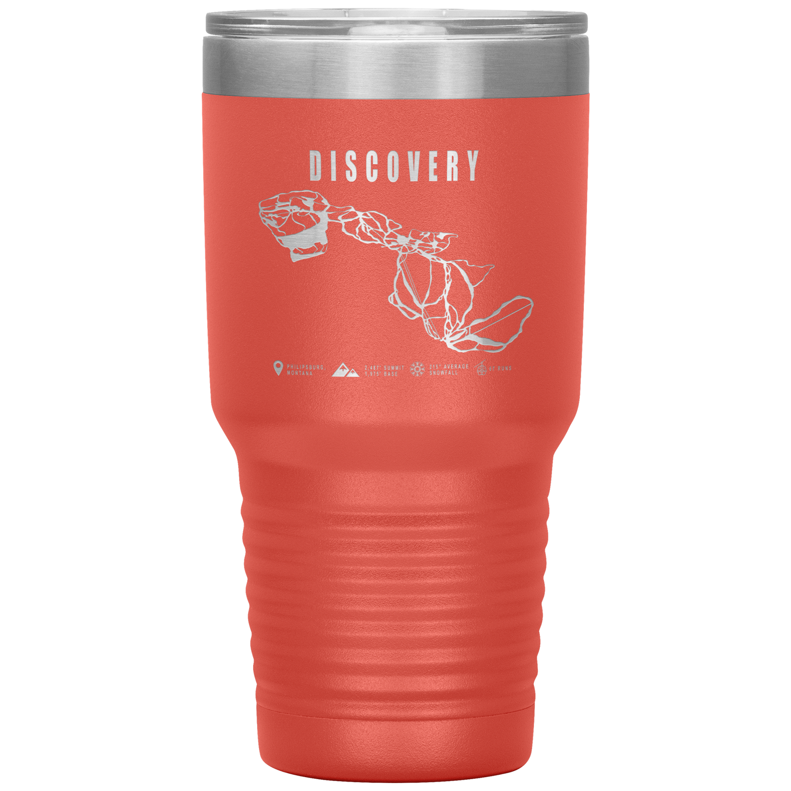 Discovery Montana Ski Trail Map 30oz Tumbler - Powderaddicts