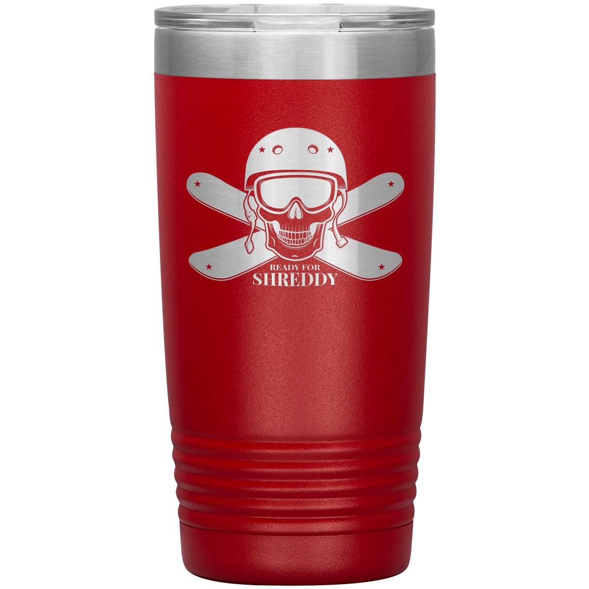 Ready For Shreddy Skeleton Skis 20oz Tumbler - Powderaddicts