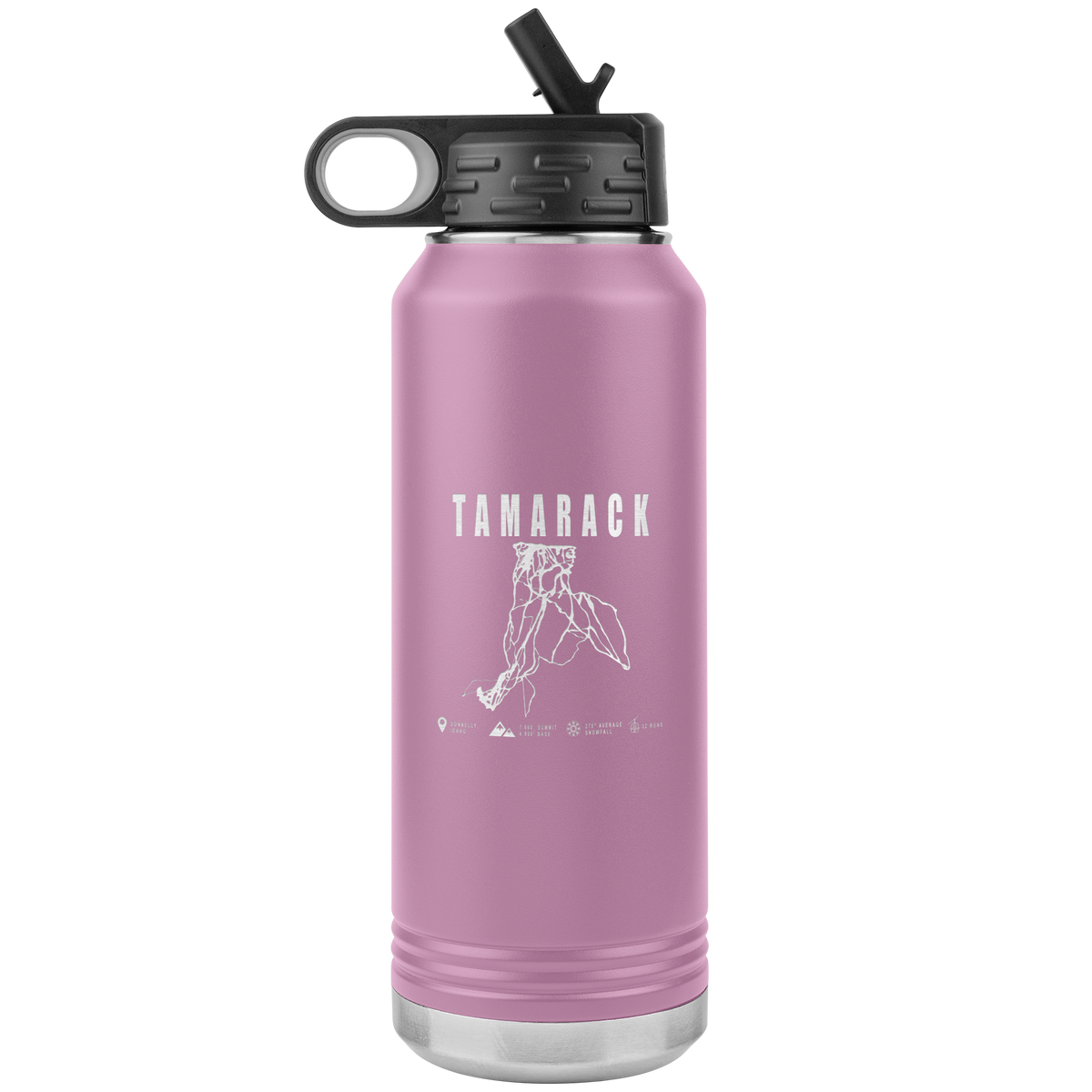 Tamarack Idaho Ski Trail Map 32oz Water Bottle Tumbler - Powderaddicts