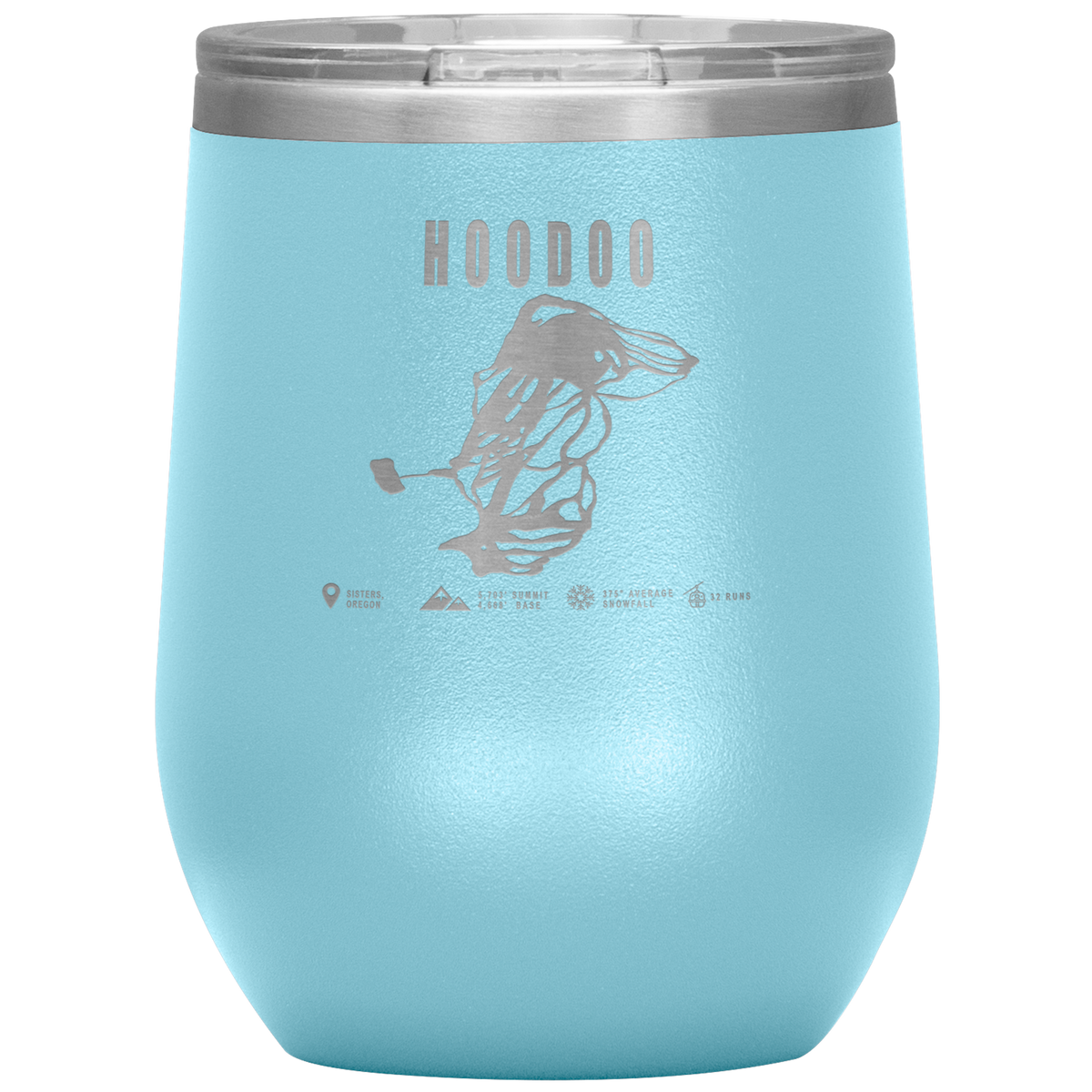 Hoodoo, Oregon Ski Trail Map Wine 12oz Tumbler - Powderaddicts