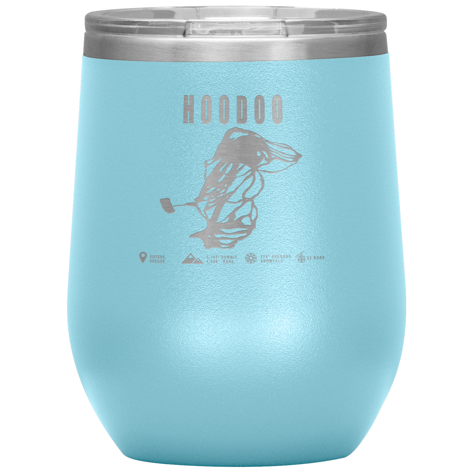 Hoodoo, Oregon Ski Trail Map Wine 12oz Tumbler - Powderaddicts