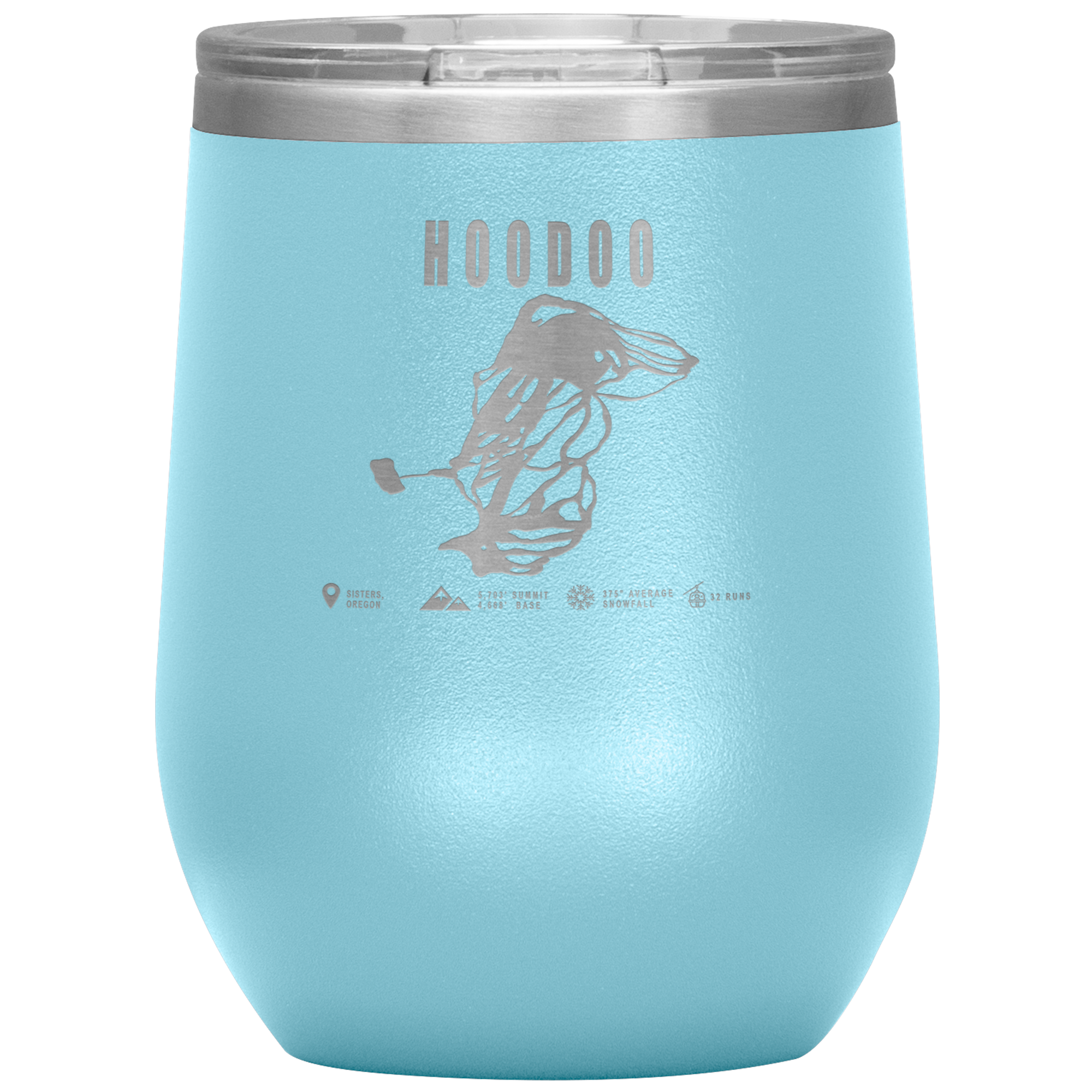 Hoodoo, Oregon Ski Trail Map Wine 12oz Tumbler - Powderaddicts