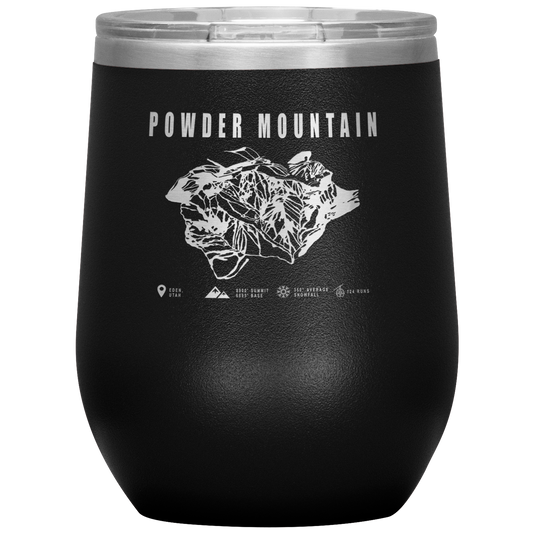 Powder Mountain,Utah Ski Trail Map Wine 12oz Tumbler - Powderaddicts