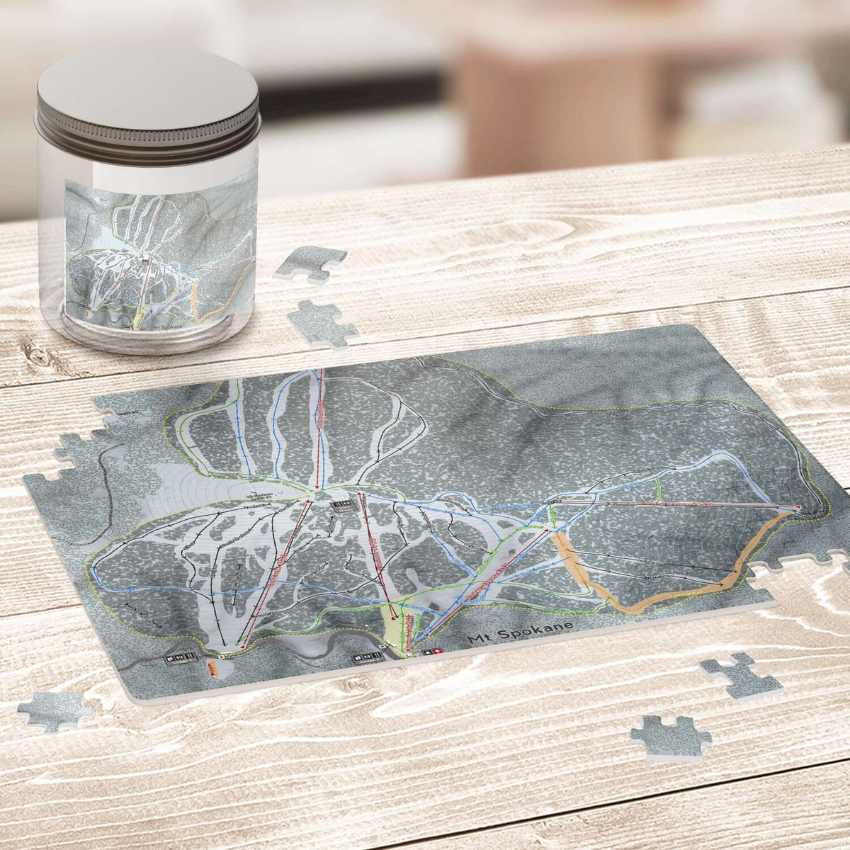 Mt Spokane Washington Ski Map Resort Puzzle - Powderaddicts