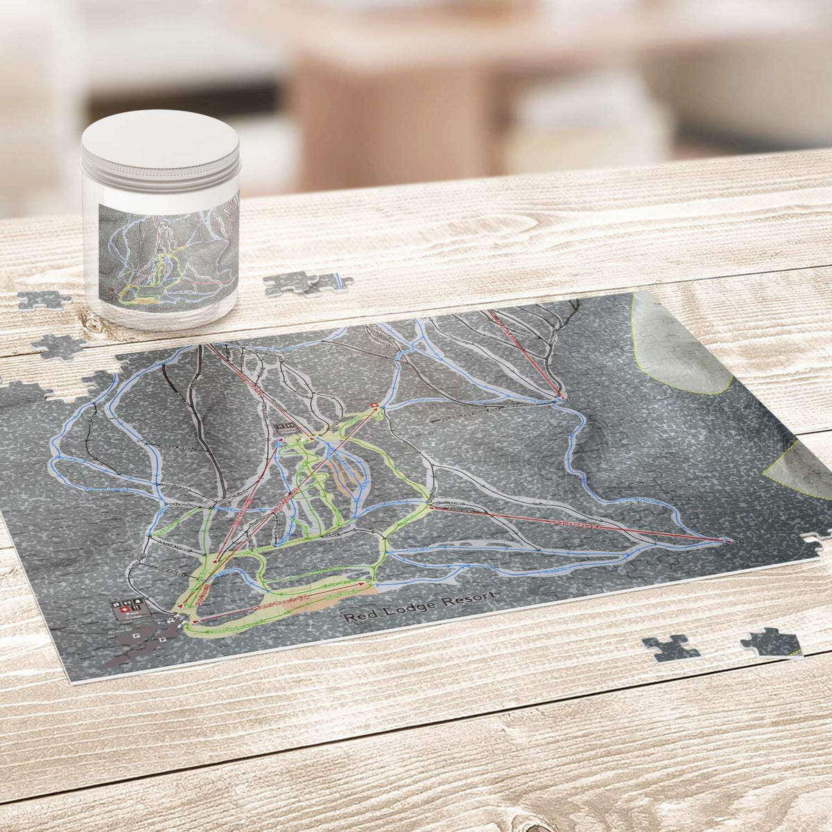 Red Lodge Montana Ski Trail Map Puzzle - Powderaddicts