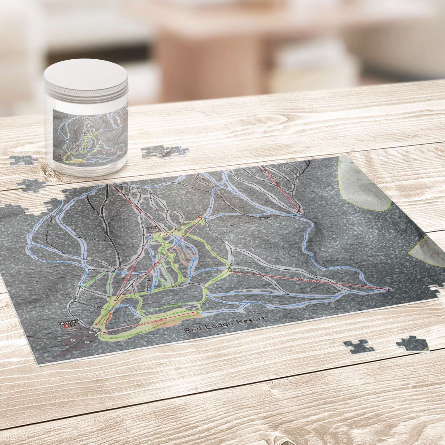Red Lodge Montana Ski Trail Map Puzzle - Powderaddicts