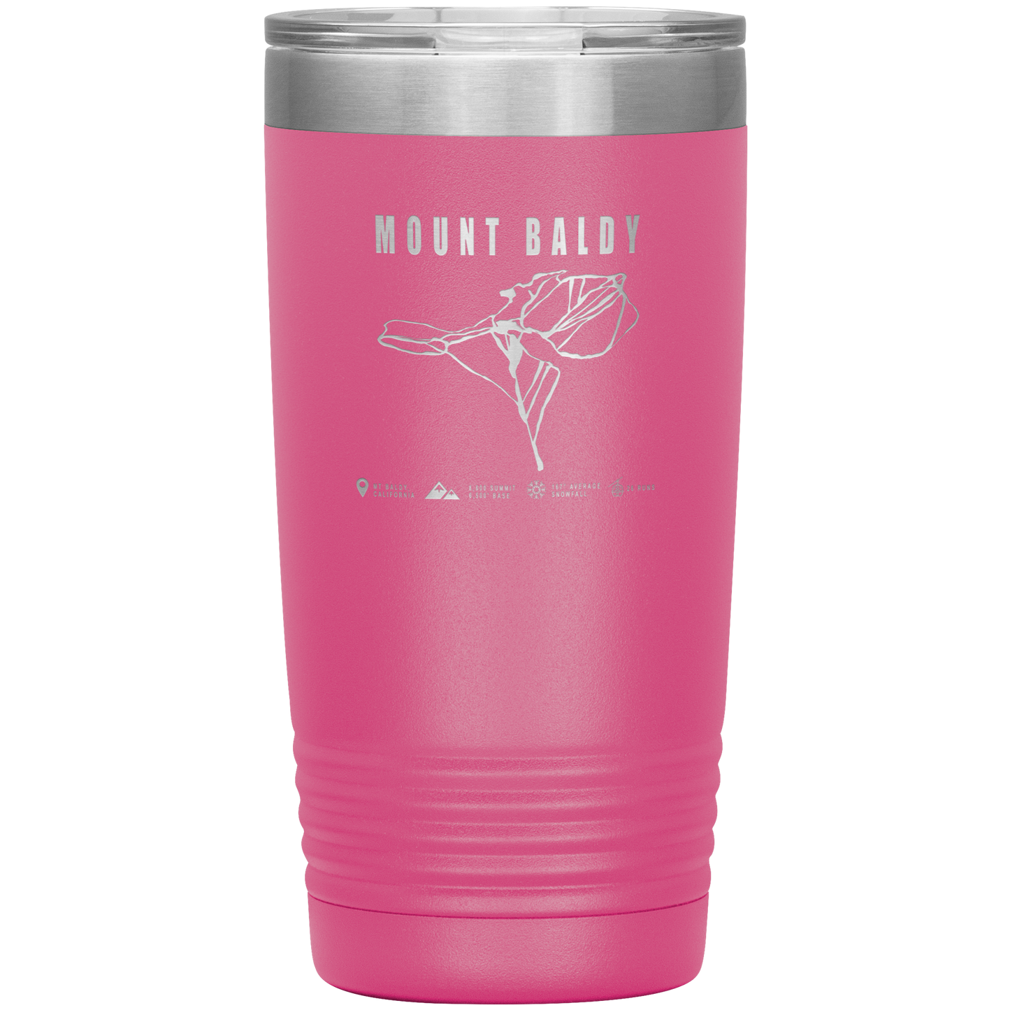 Mount Baldy, California Ski Trail Map 20oz Tumbler - Powderaddicts