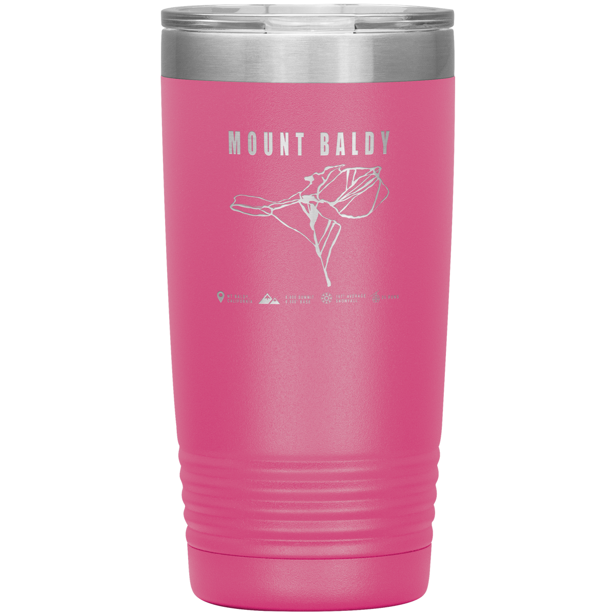 Mount Baldy, California Ski Trail Map 20oz Tumbler - Powderaddicts