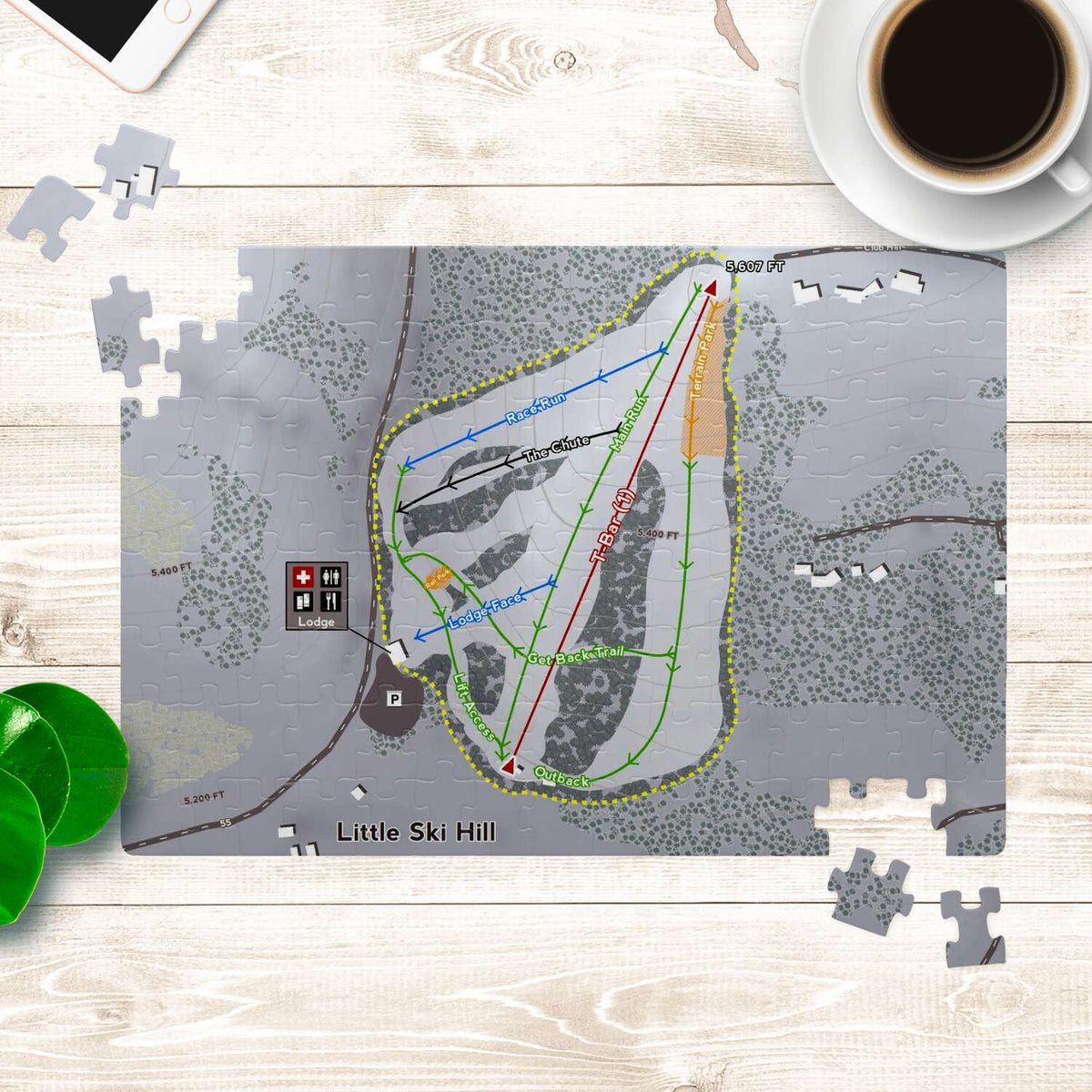 Little Ski Hill Idaho Ski Trail Map Puzzle - Powderaddicts
